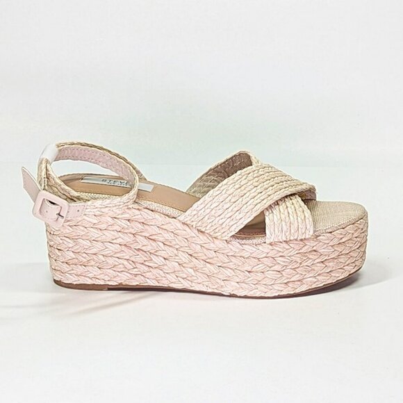Steven New York Ramey Espadrille Platform Wedge Raffia Sandal Size 8 (MSRP $130) - Picture 2 of 9